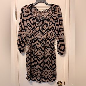 Presley Sky silk blend crushed velvet feel burnout long sleeve dress